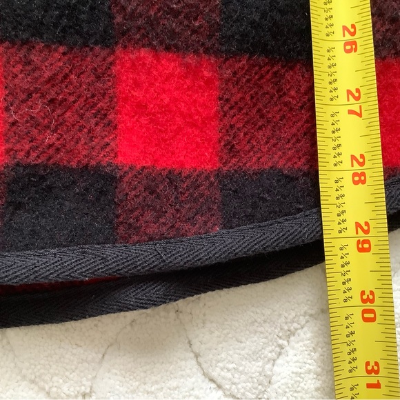 Red Buffalo Check Hooded Woolrich Poncho - Picture 10 of 15